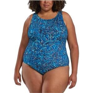 TYR Women's One Piece Swimsuit, Blue, Size L. BM